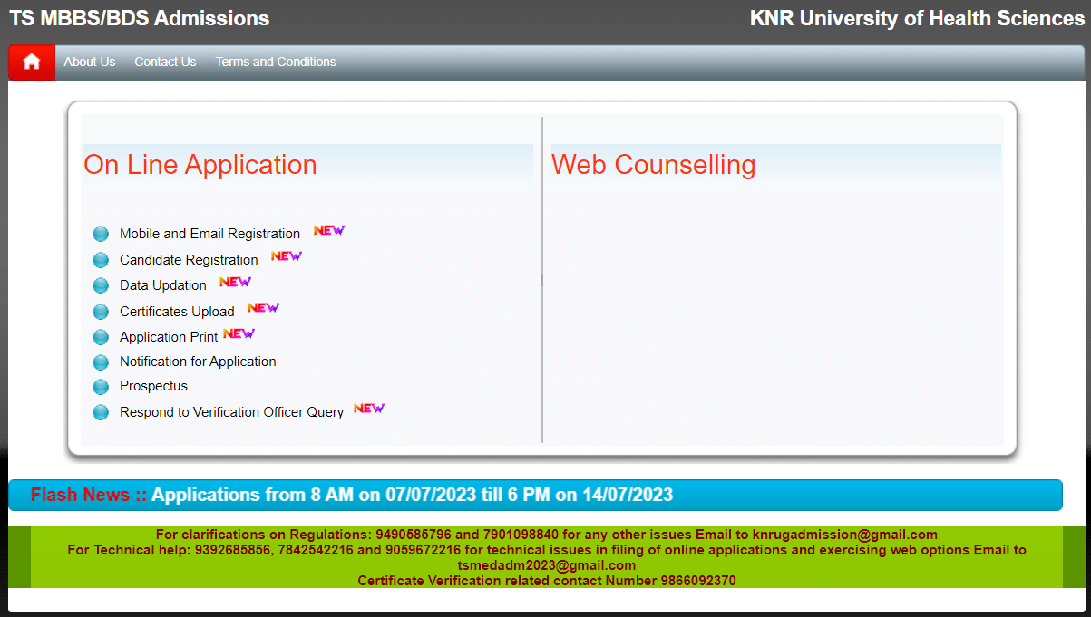 Telangana NEET UG 2023 Counselling